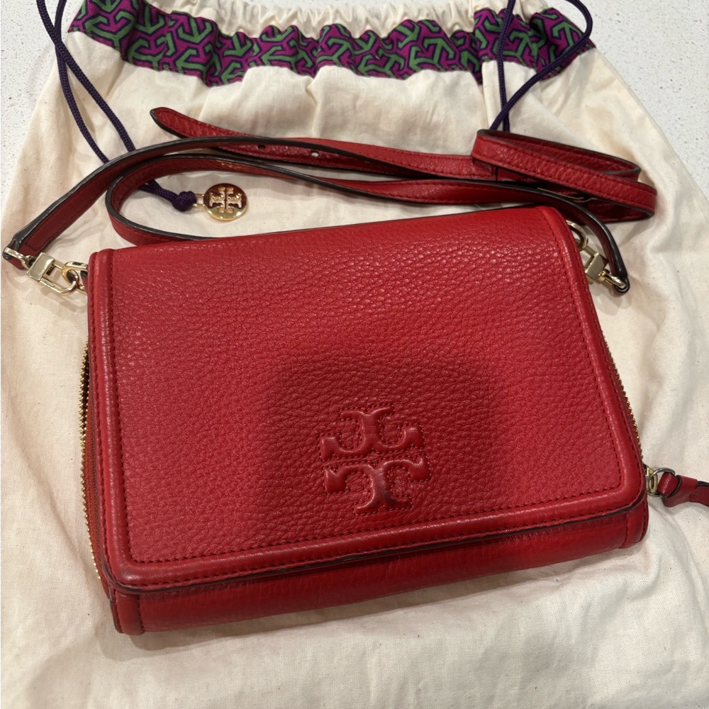 Tory Burch Red Leather Crossbody Bag